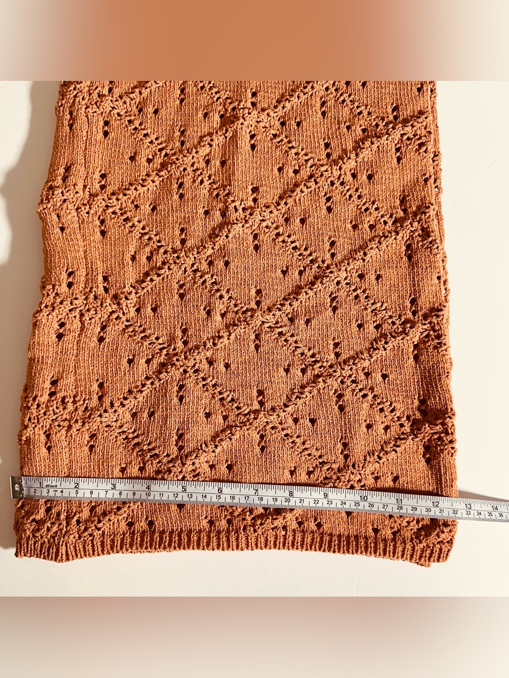CUPSHE Crochet High-Waist Wide-Leg Pants - Rust Sz XL - Picture 9 of 10